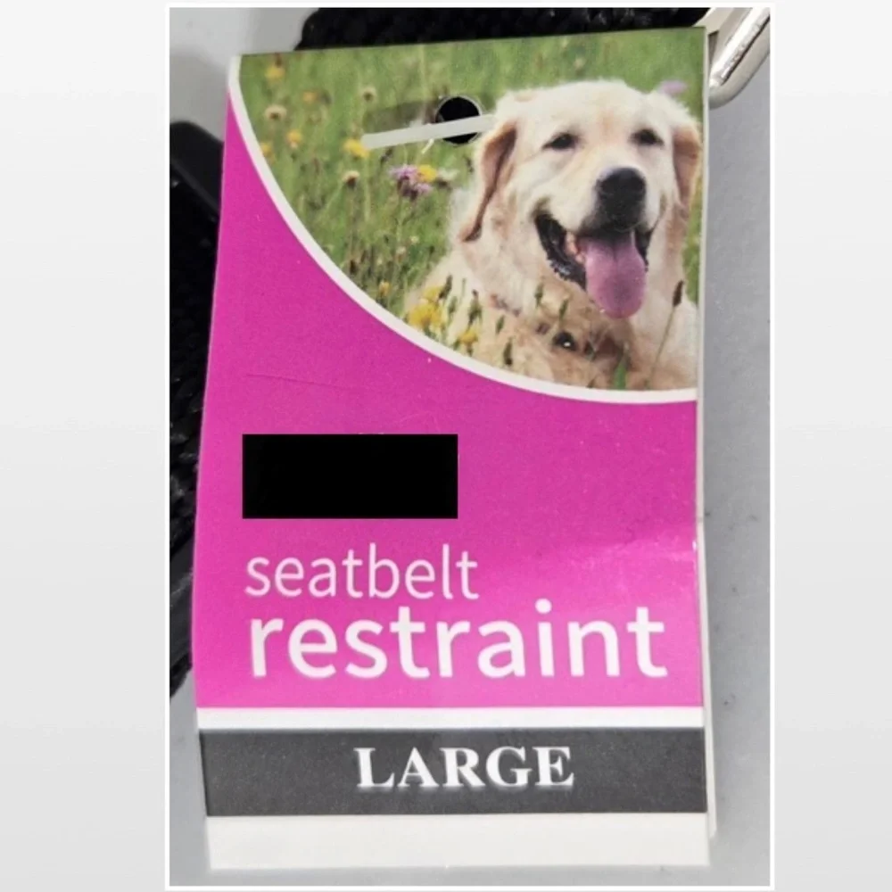 New Pet Dog Seatbelt Restraint Leash Car Safety Black Silver Removable NWT